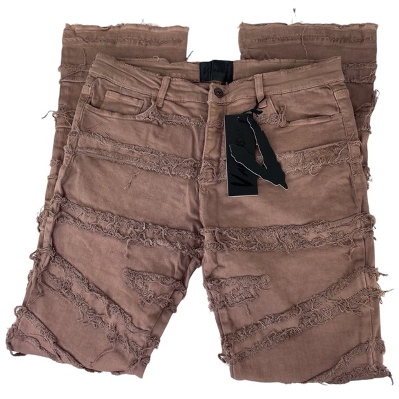 Valabasas Stacked "Marrone" Jeans Sz 36 NWT - Picture 2 of 13